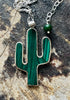 Sterling Silver Cactus Inlay Necklace