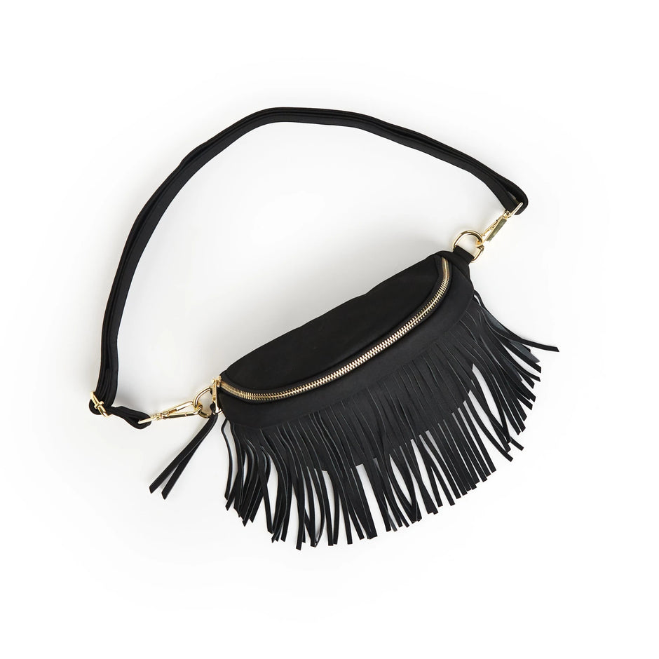 Suede Removeable Fringe Bum Bag