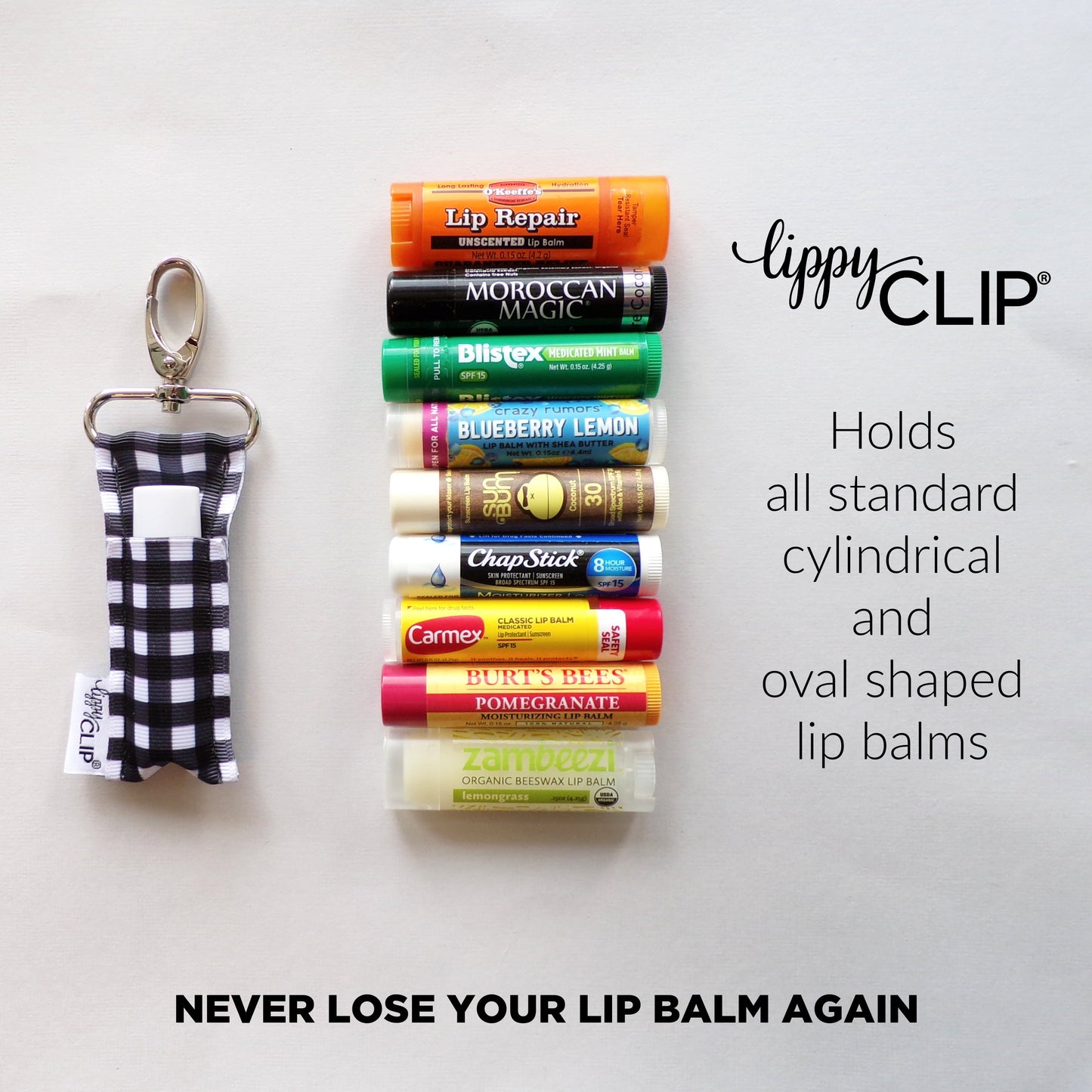 Gold Quatrefoil on White LippyClip® Lip Balm Holder