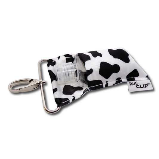 Cow Print SaniClip Hand Sanitizer Holder