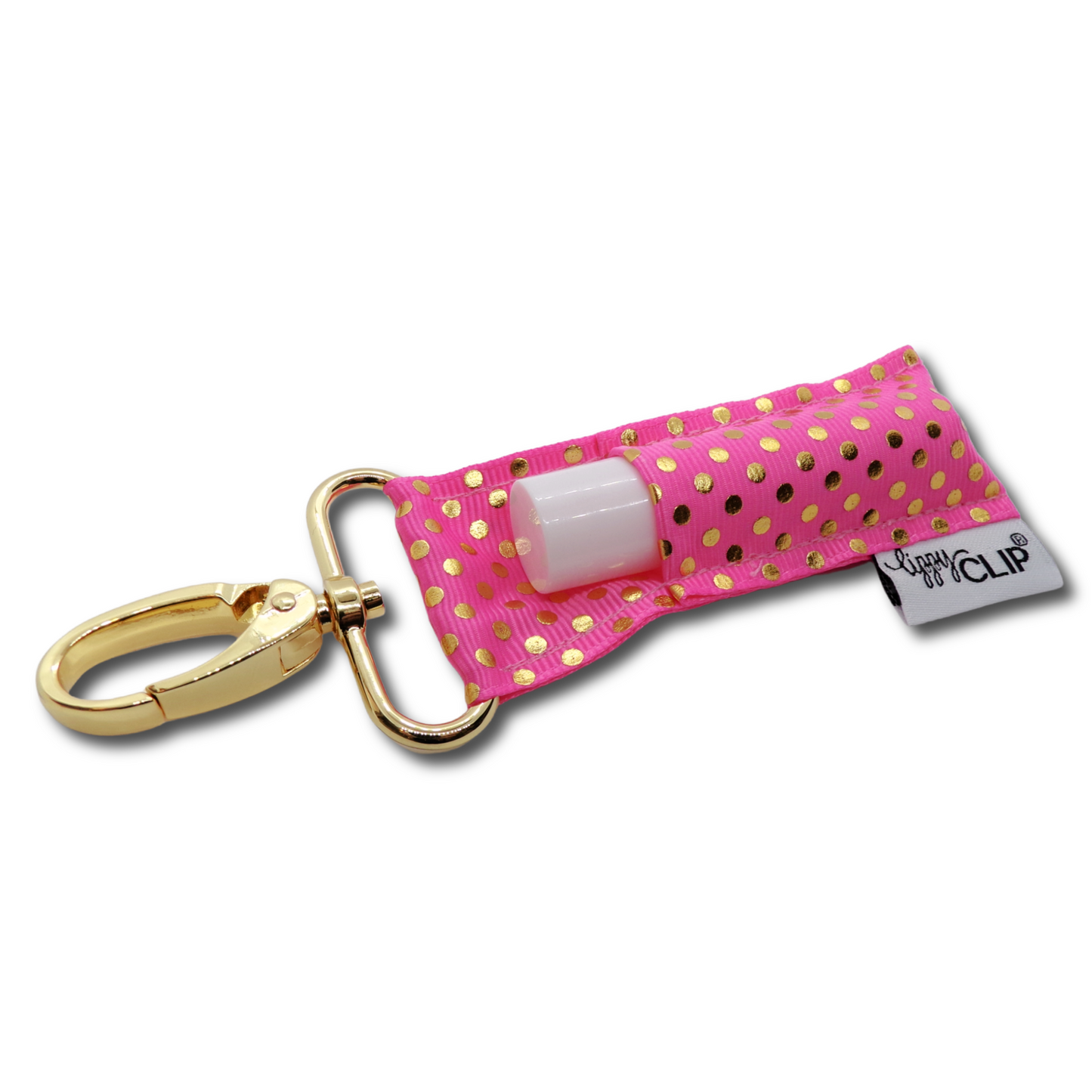 Gold Dots on Bubblegum Pink LippyClip®