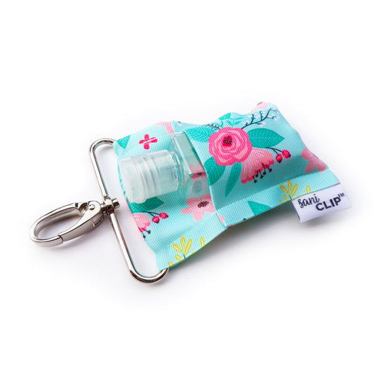 Aqua Coral Floral SaniClip (Mini Size Only) - Discount Already Applied