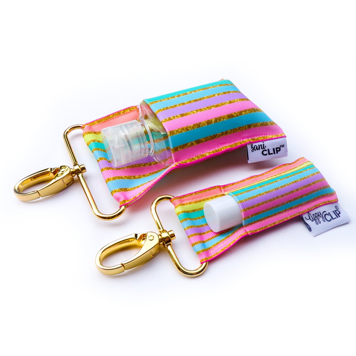 Pastel Gold Stripe LippyClip and/or SaniClip