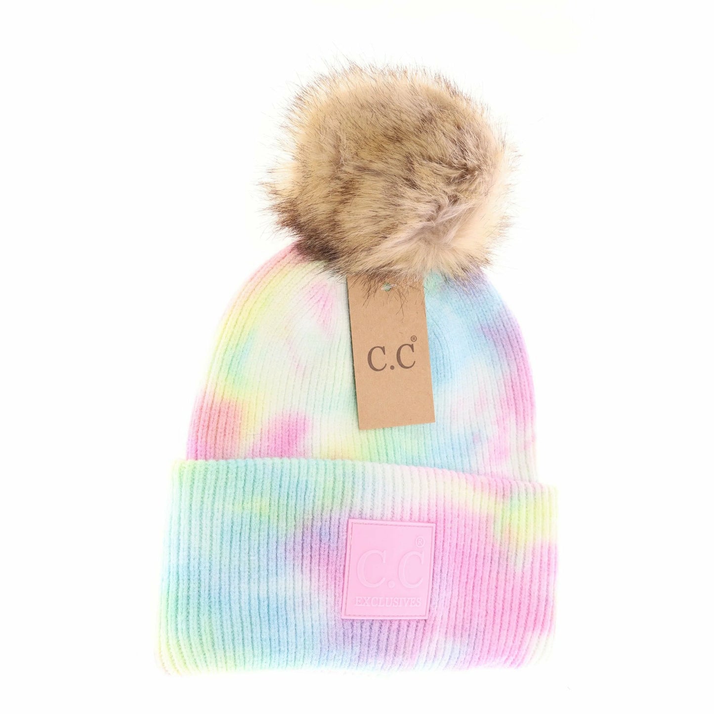 BF23-Tie Dye Pom C.C. Beanie