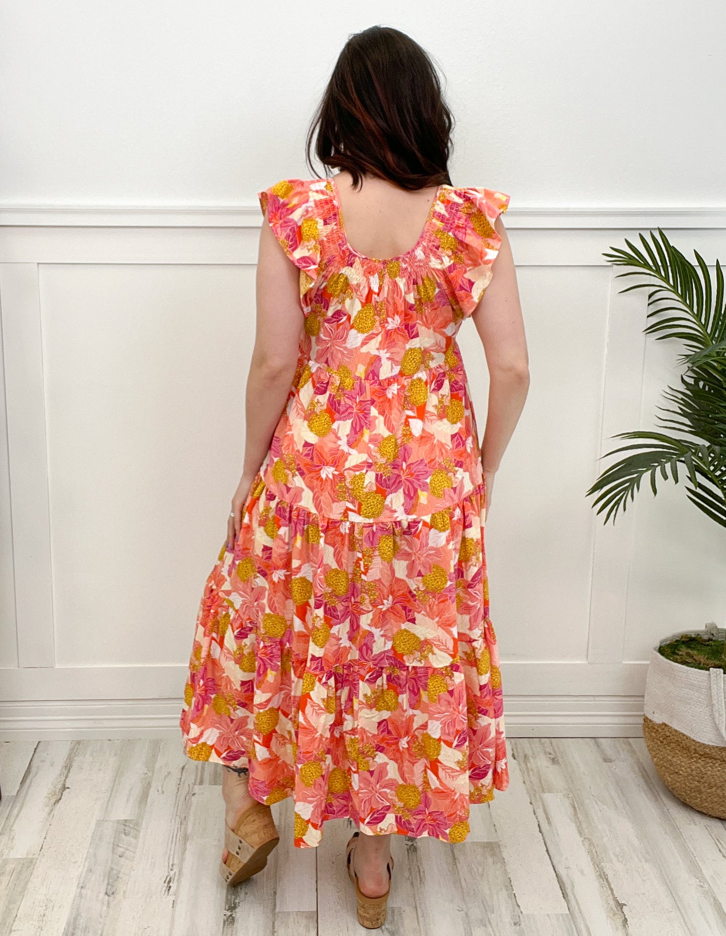 In Full Bloom Floral Tiered Dress