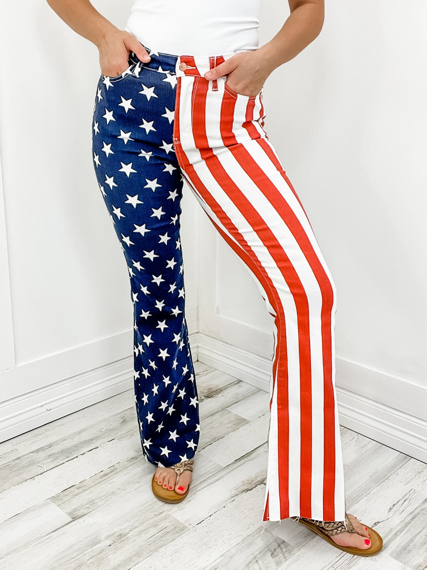 Judy Blue High Rise American Flag Flare Jeans
