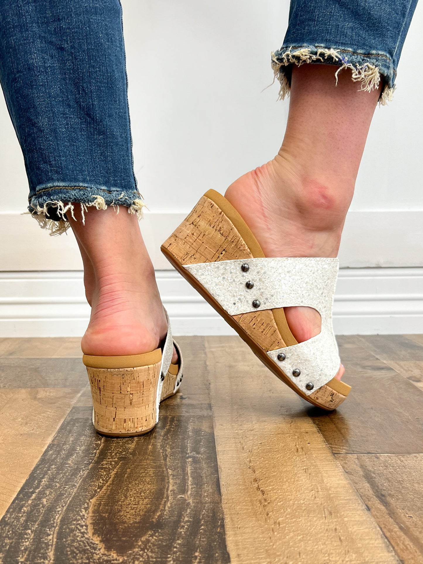 Corkys Oasis Glitter Wedge Sandal