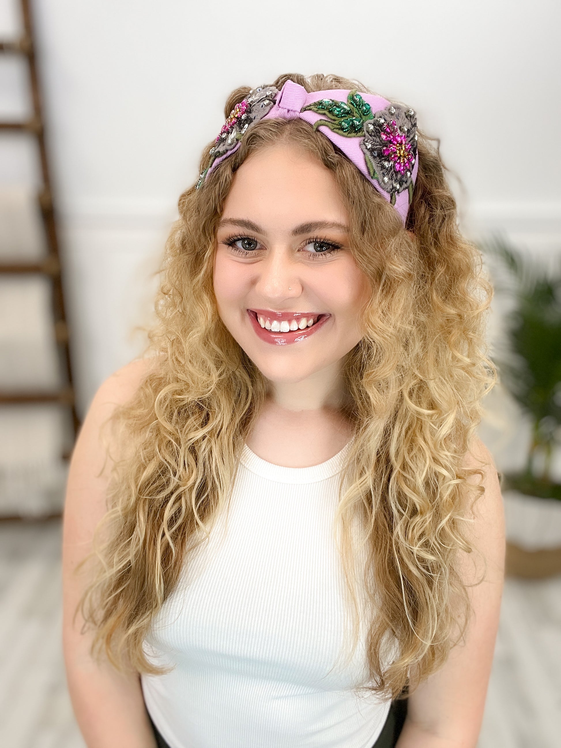 Fabric Wide Jeweled Headband