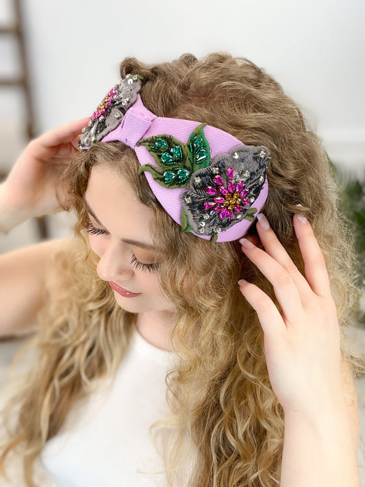 Fabric Wide Jeweled Headband