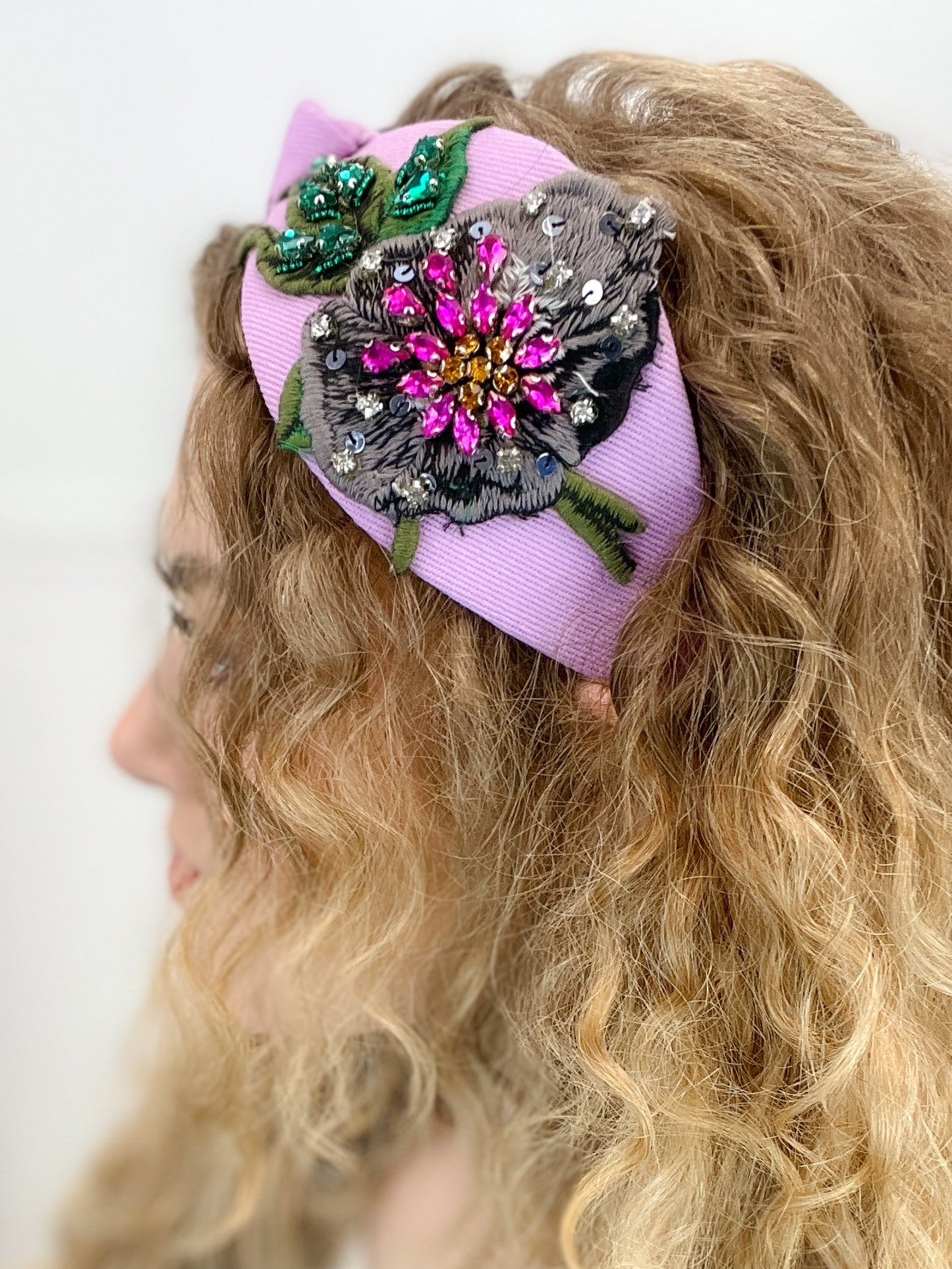 Fabric Wide Jeweled Headband