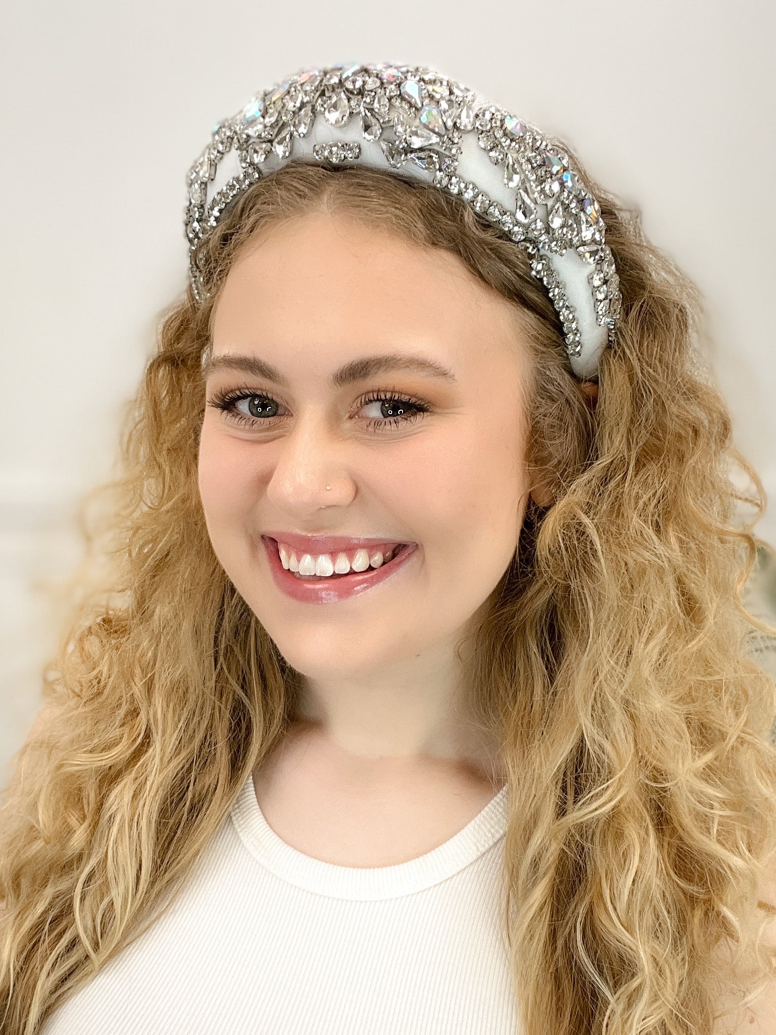 Velvet Headband Adorned with Rhinestones