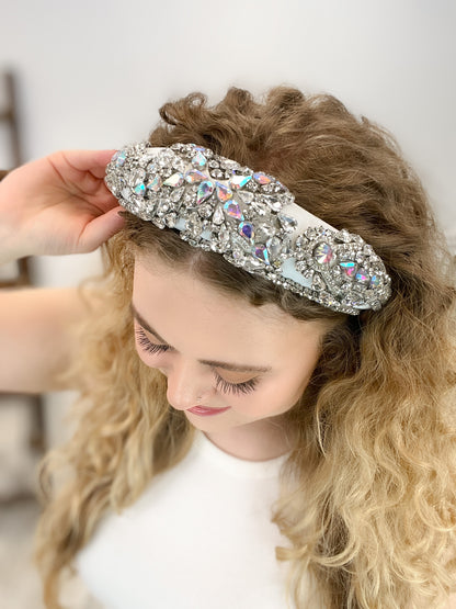 Velvet Headband Adorned with Rhinestones