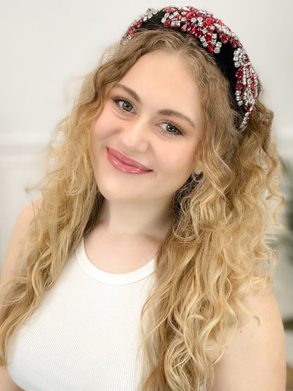 Velvet Headband Adorned with Rhinestones