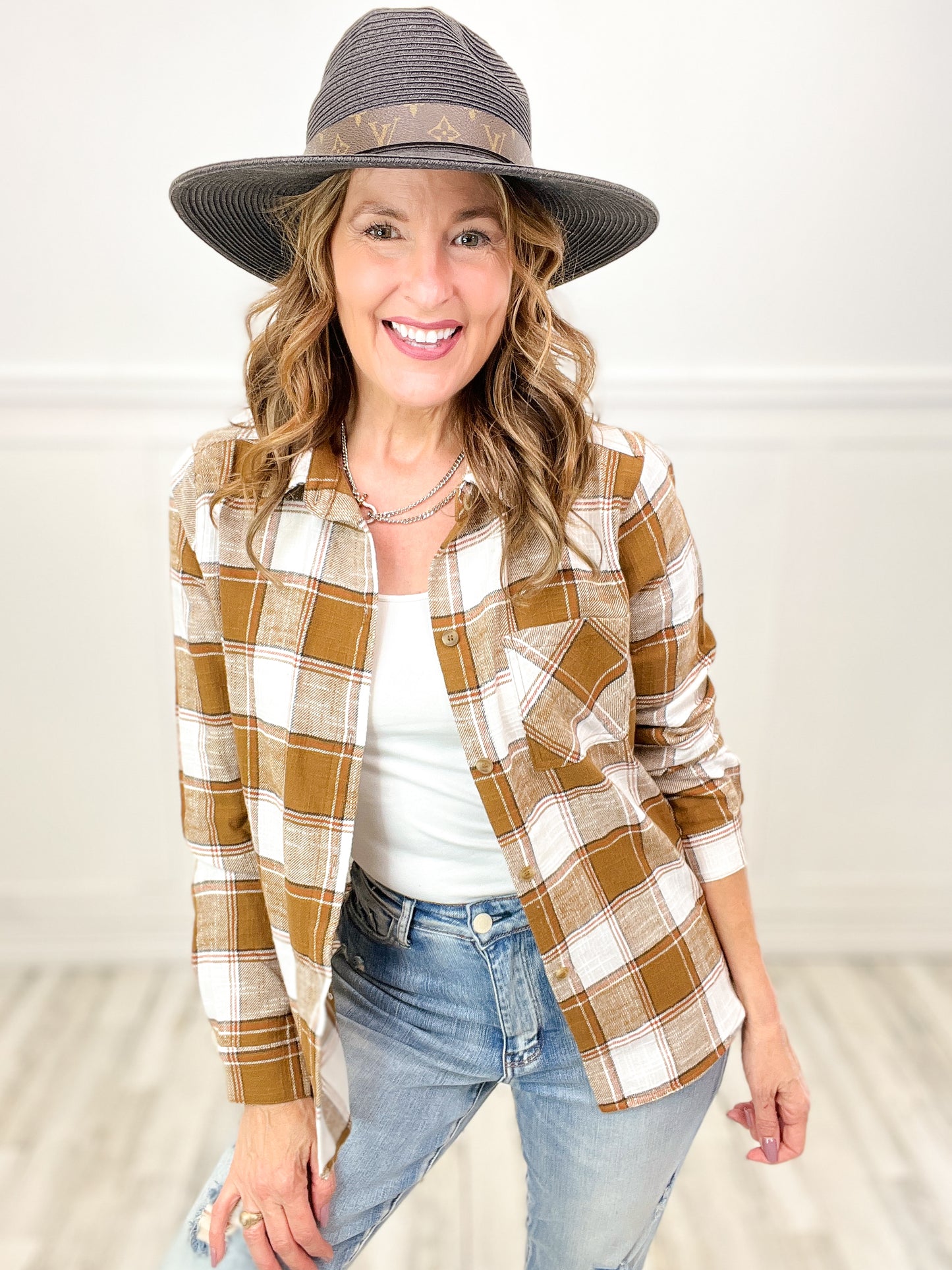 Fall is Coming Plaid Shacket Top