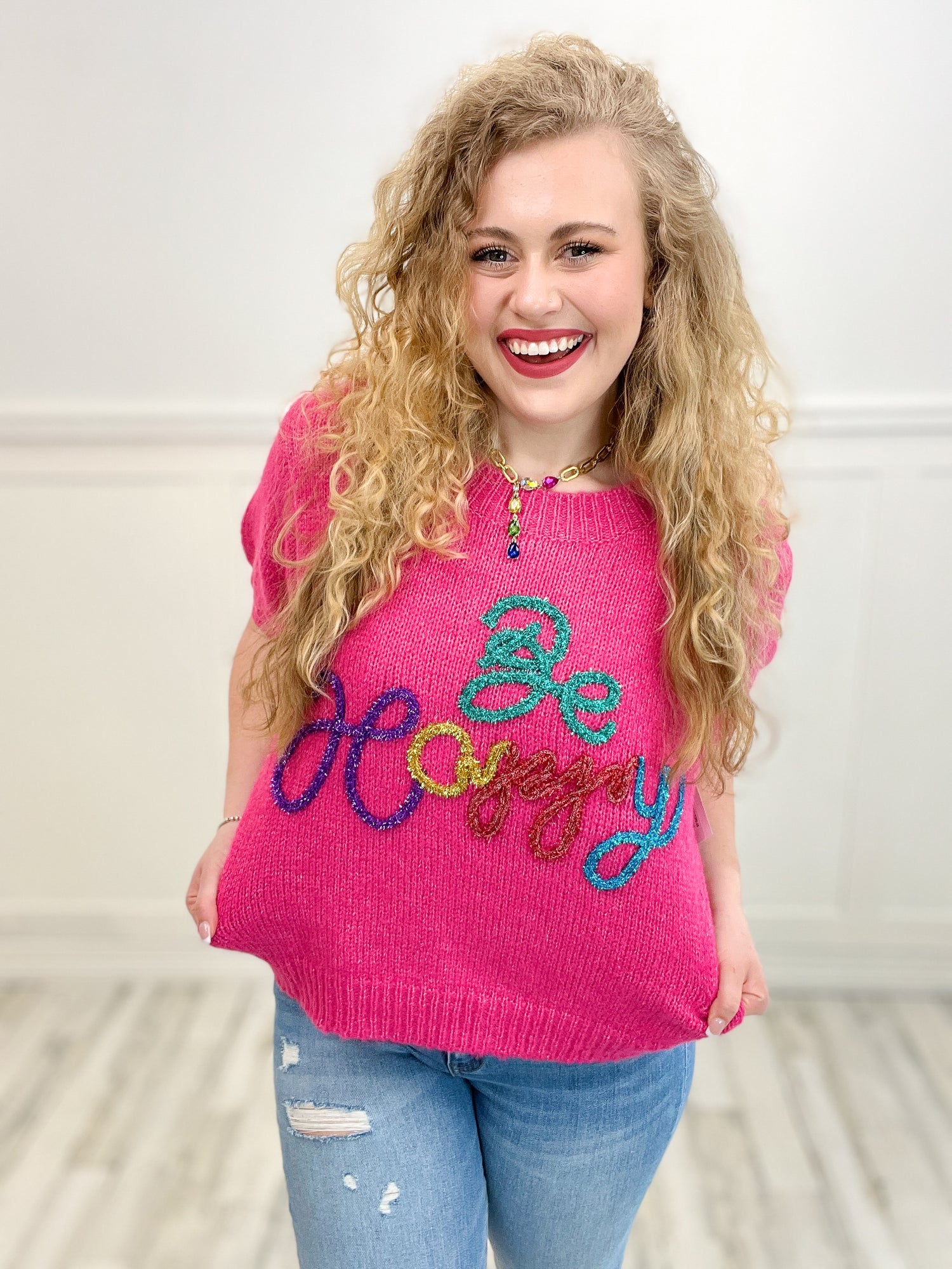 Don't Worry Be HAPPY Sweater Top