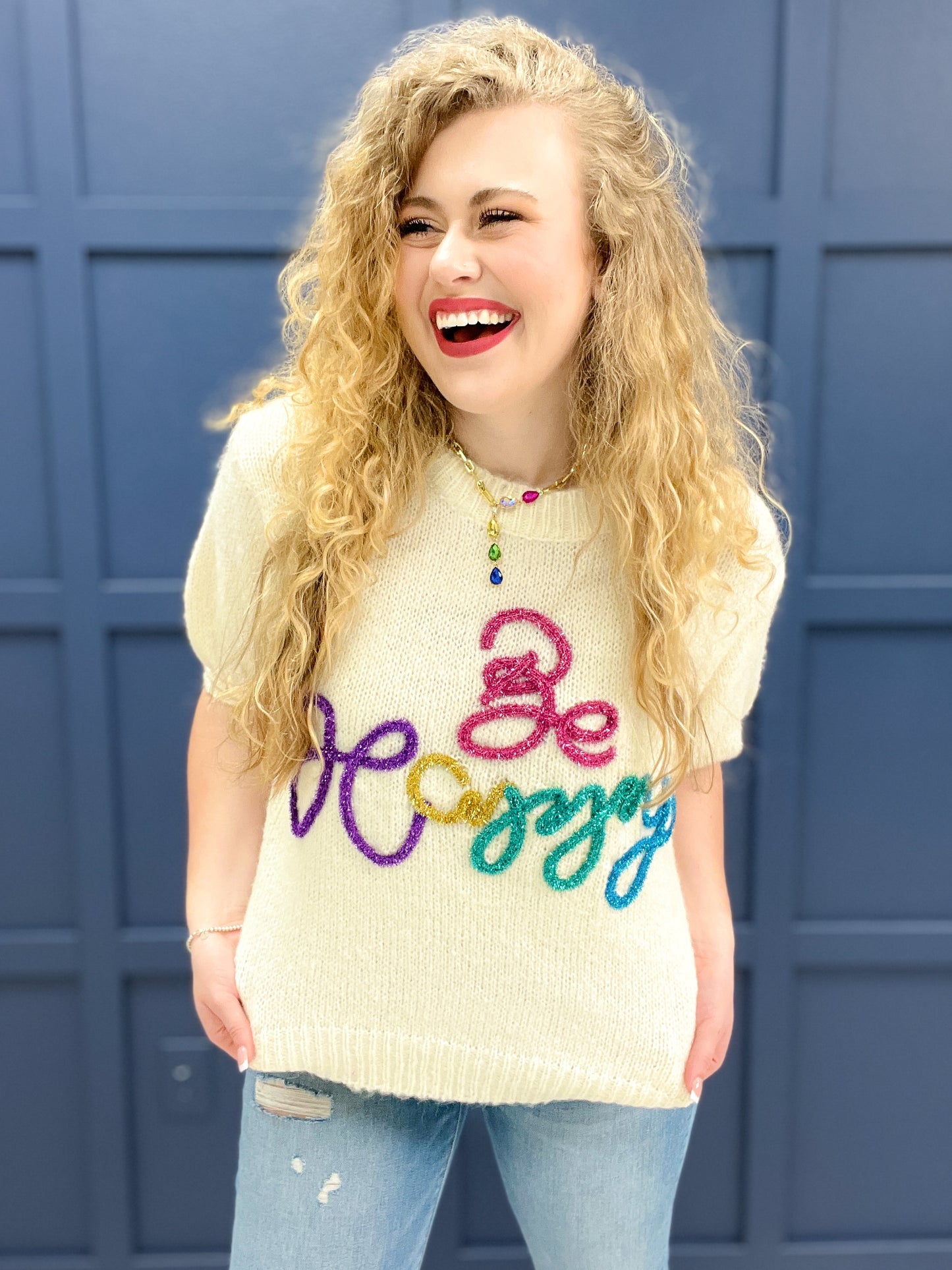 Don't Worry Be HAPPY Sweater Top