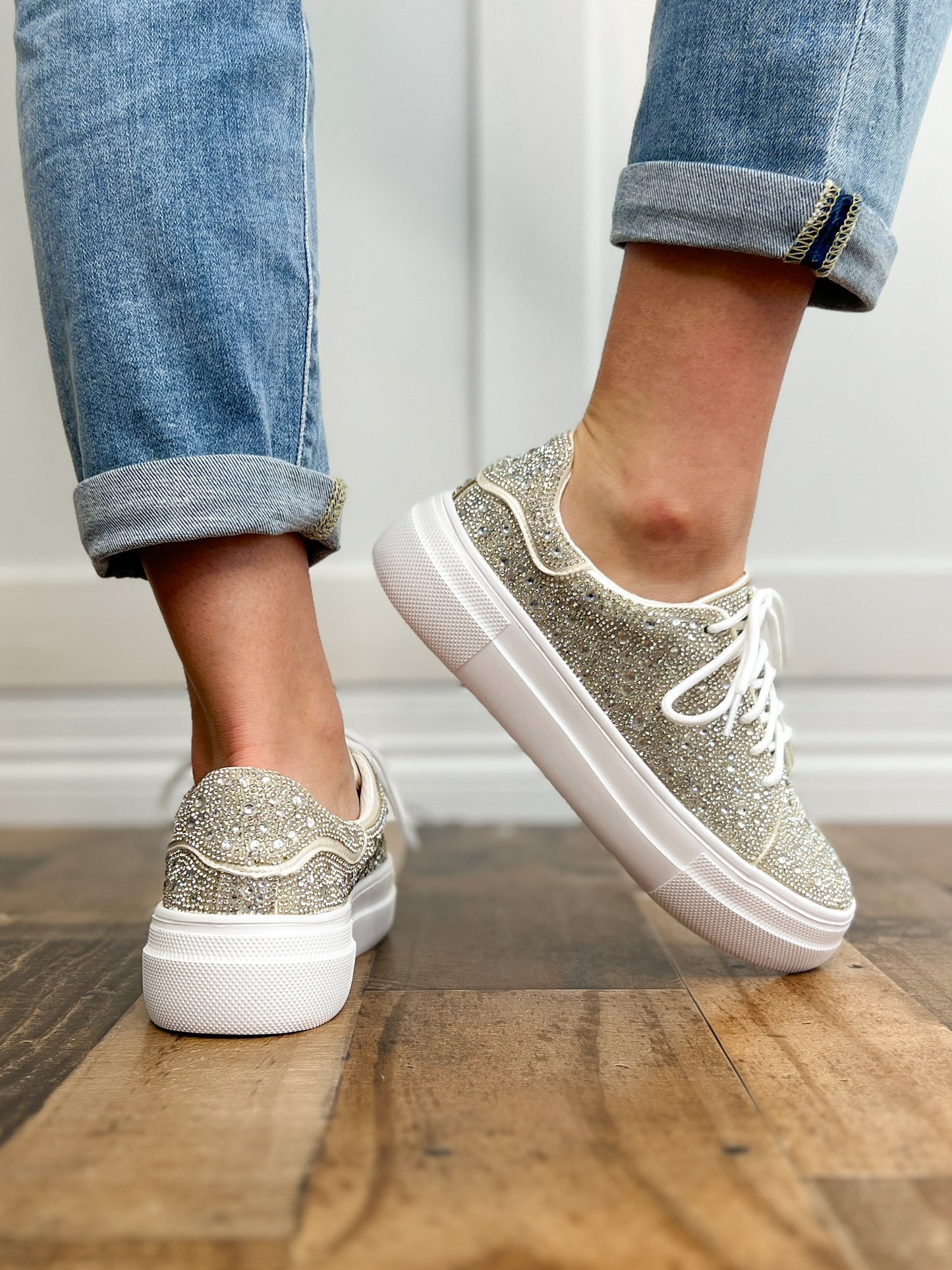 Corkys Bedazzle Sneaker, Clear Rhinestones – Classy & Sassy Boutique