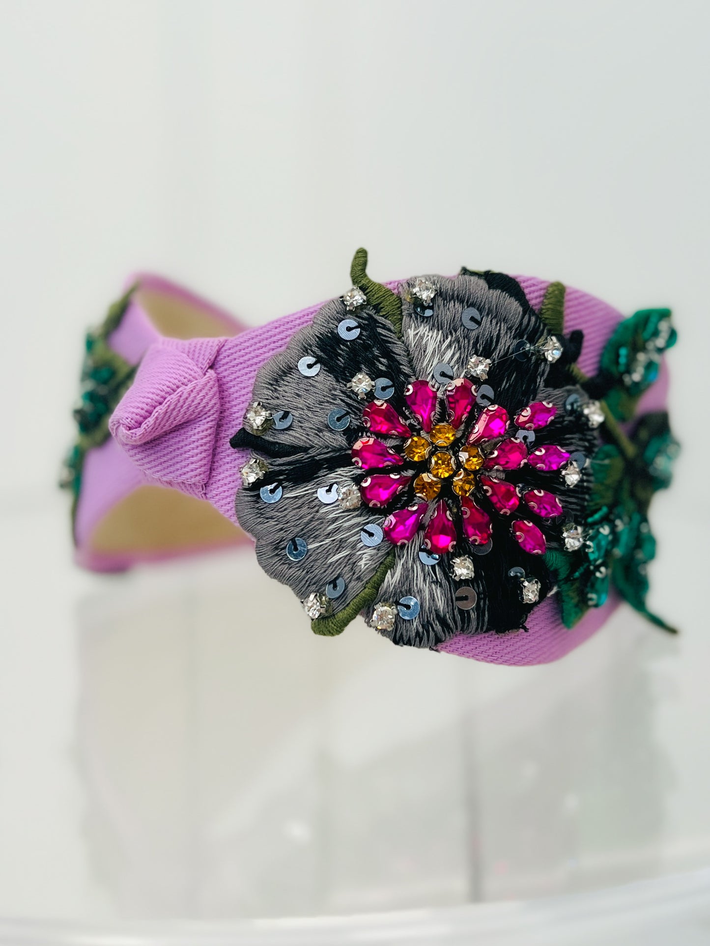 Fabric Wide Jeweled Headband