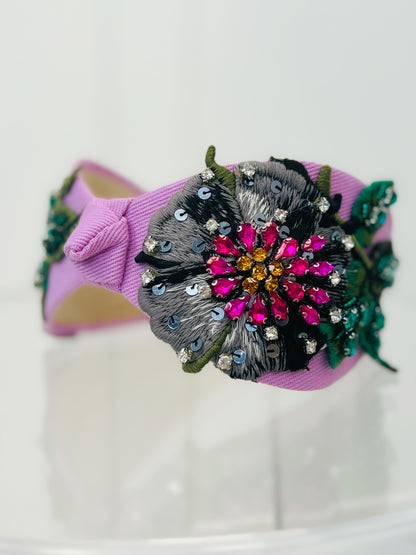 Fabric Wide Jeweled Headband