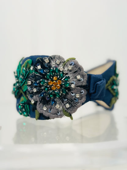 Fabric Wide Jeweled Headband