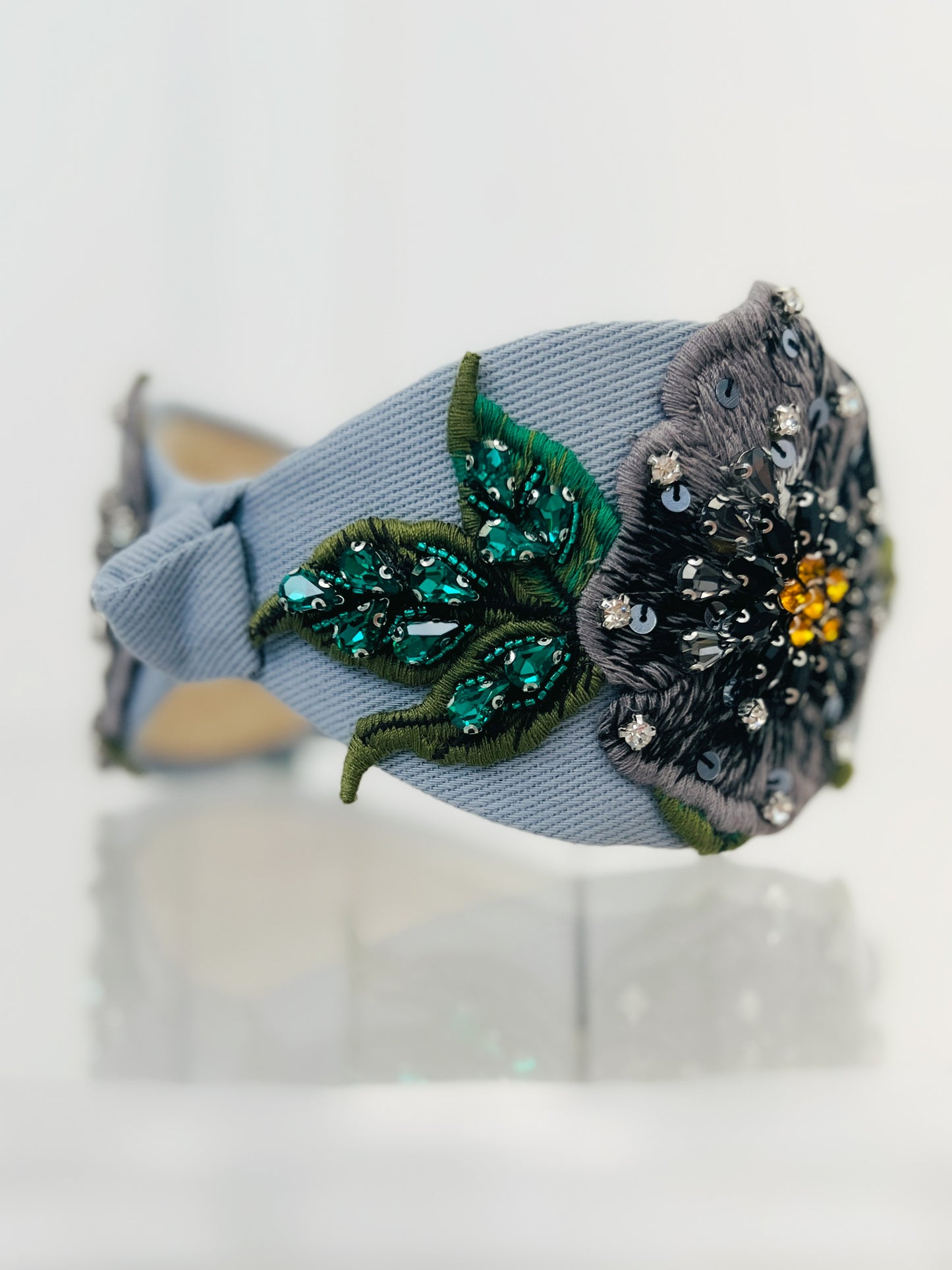 Fabric Wide Jeweled Headband