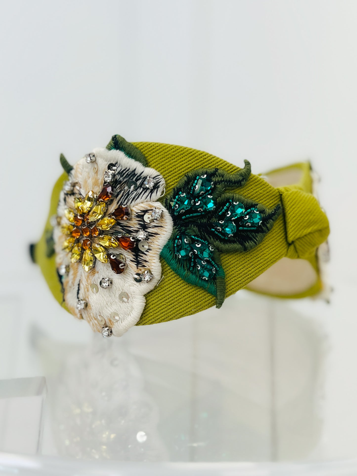 Fabric Wide Jeweled Headband