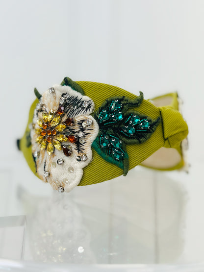 Fabric Wide Jeweled Headband