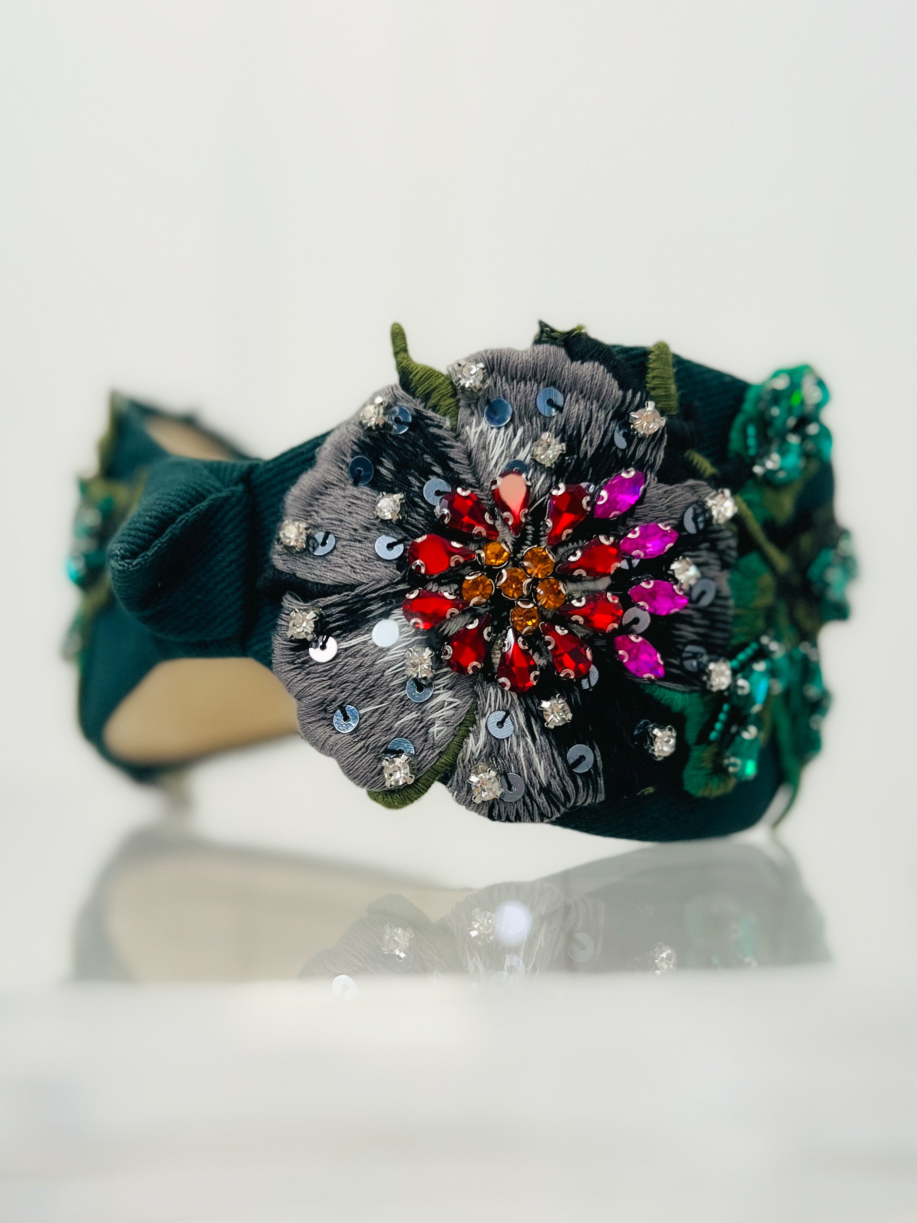 Fabric Wide Jeweled Headband