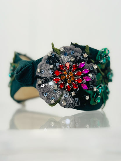 Fabric Wide Jeweled Headband