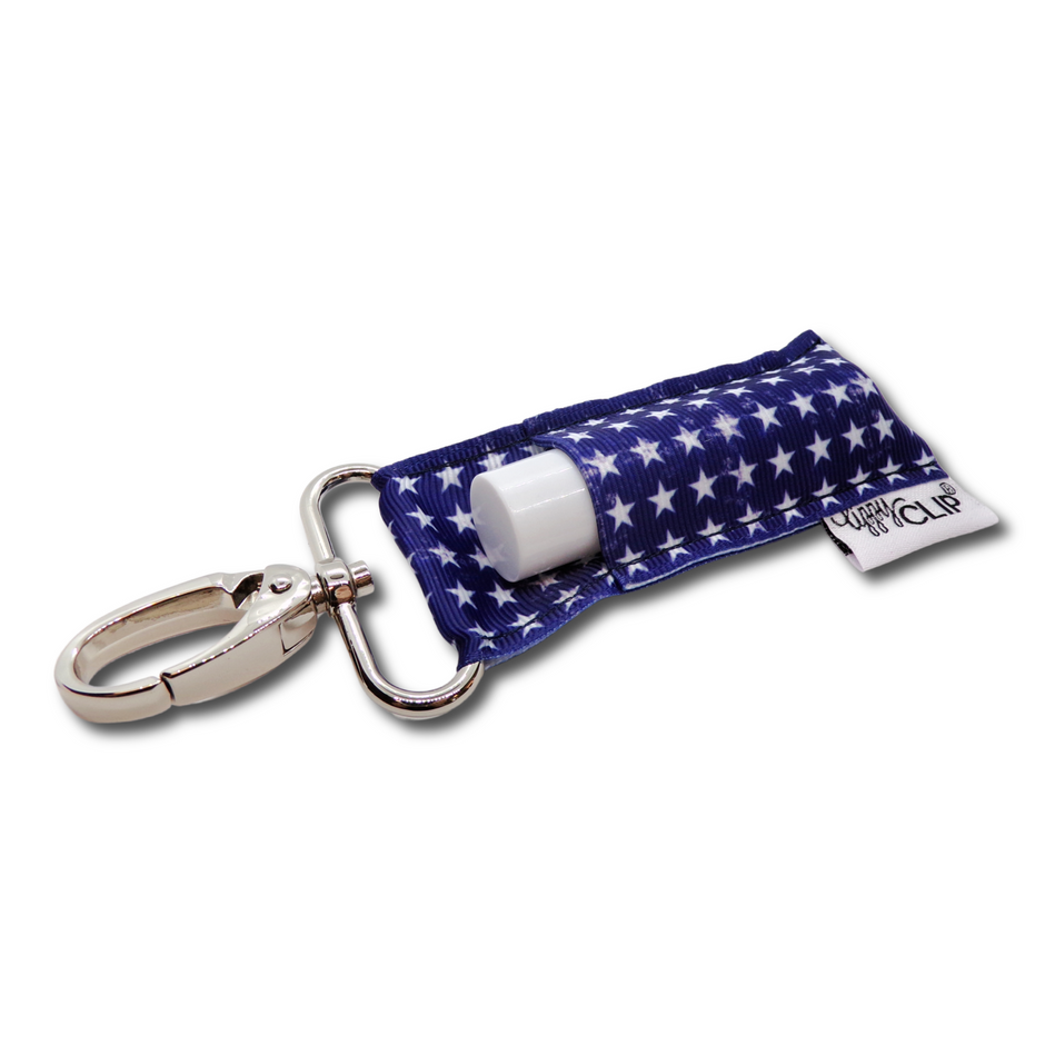 Navy Denim Stars LippyClip® Lip Balm Holder