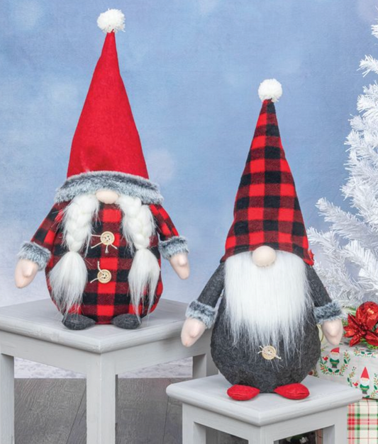 Festive Flannel Gnome Shelf Sitter Small