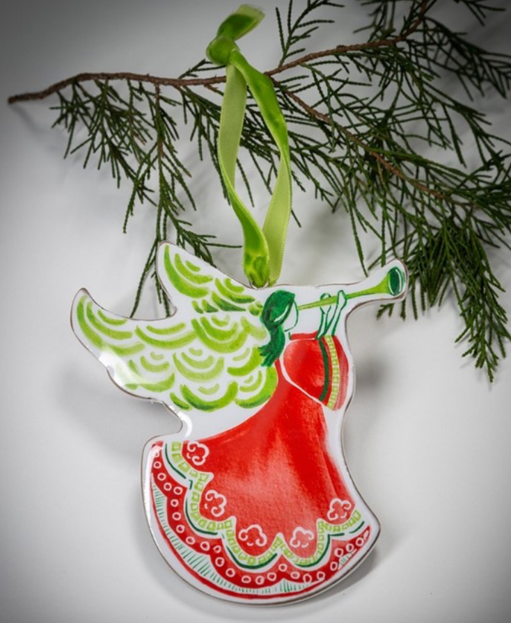 5" Red Green Angel Ornament