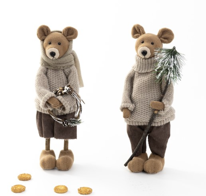 10.5" Fabric Bears in Sweaters