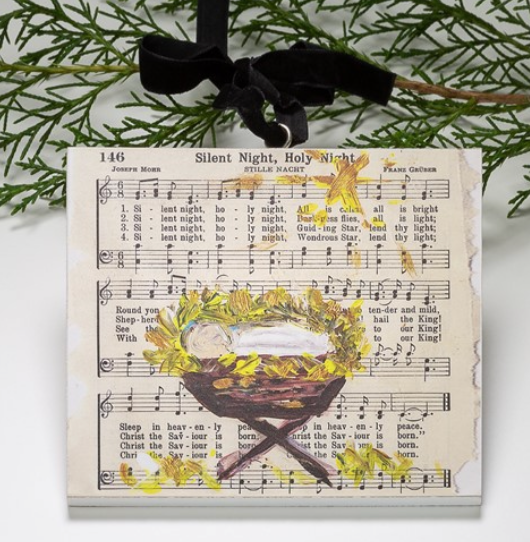 5x3" Silent Night Manger Ornament