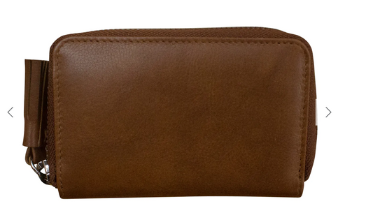 All Leather Zip Around Pouch