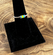 Sterling Silver Multi Color Cable Stacker Ring