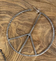 Sterling Silver Hammered Peace Sign