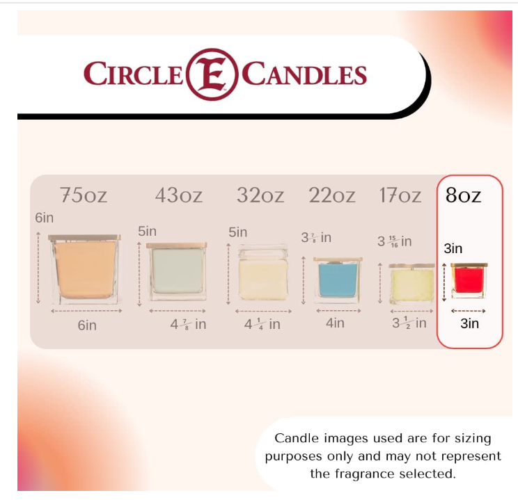 Circle E Candles - Medium Size Jar Candle, 17oz