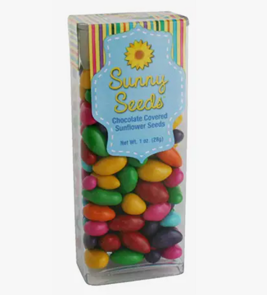 Rainbow colored Sunny Seeds® in 1 oz tubes