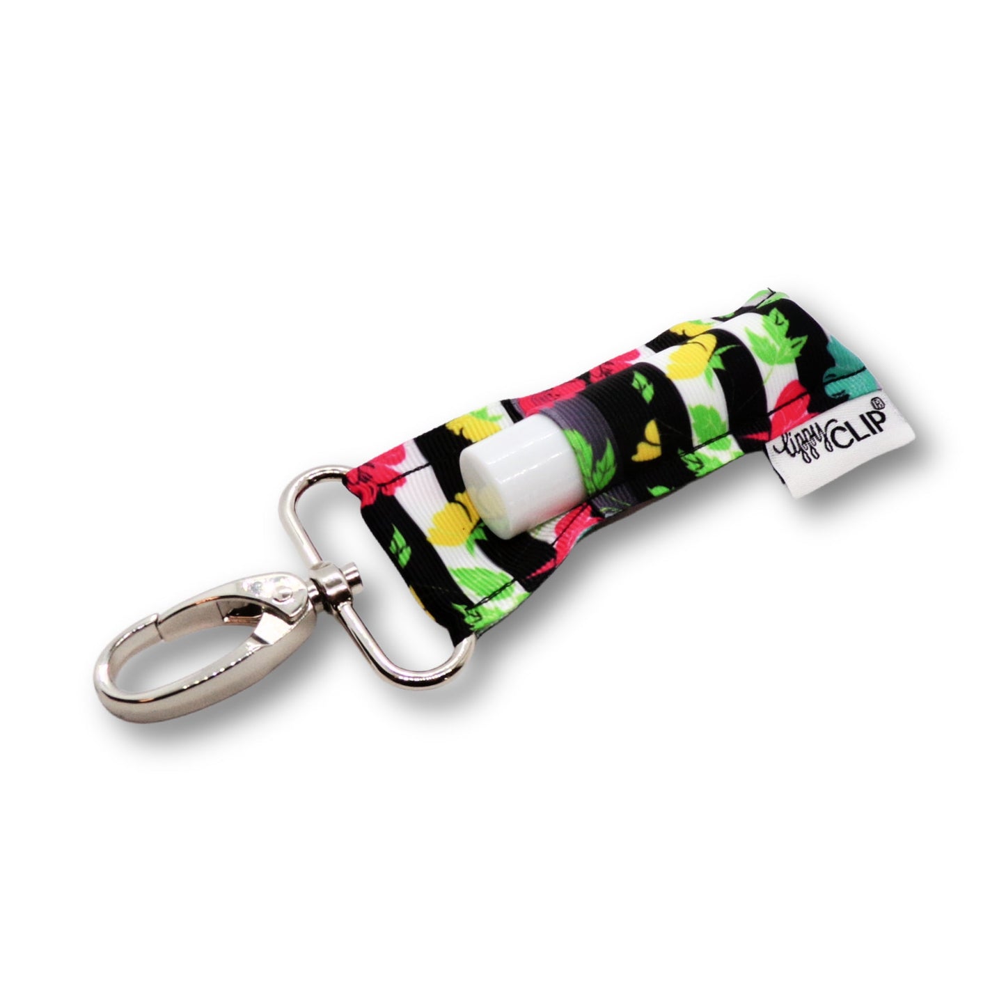 Stripe Neon Floral LippyClip® Lip Balm Holder