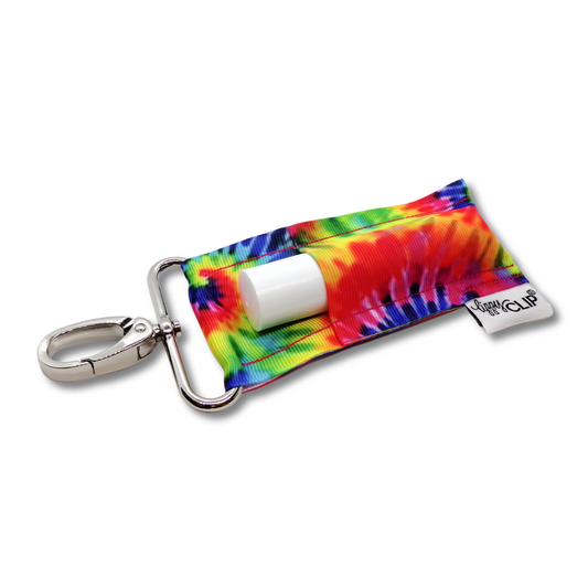 Tie Dye LippyClipKISS for larger lip balms, essential oil rollers, and more