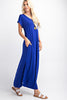 Folded Short Sleeve V-Neck Maxi Dress