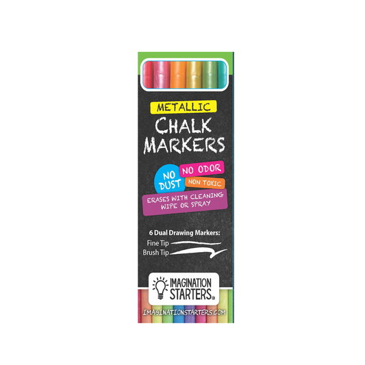 Dual Tip Metallic Chalk Markers Set of 6- ships after Jan 15, 2023