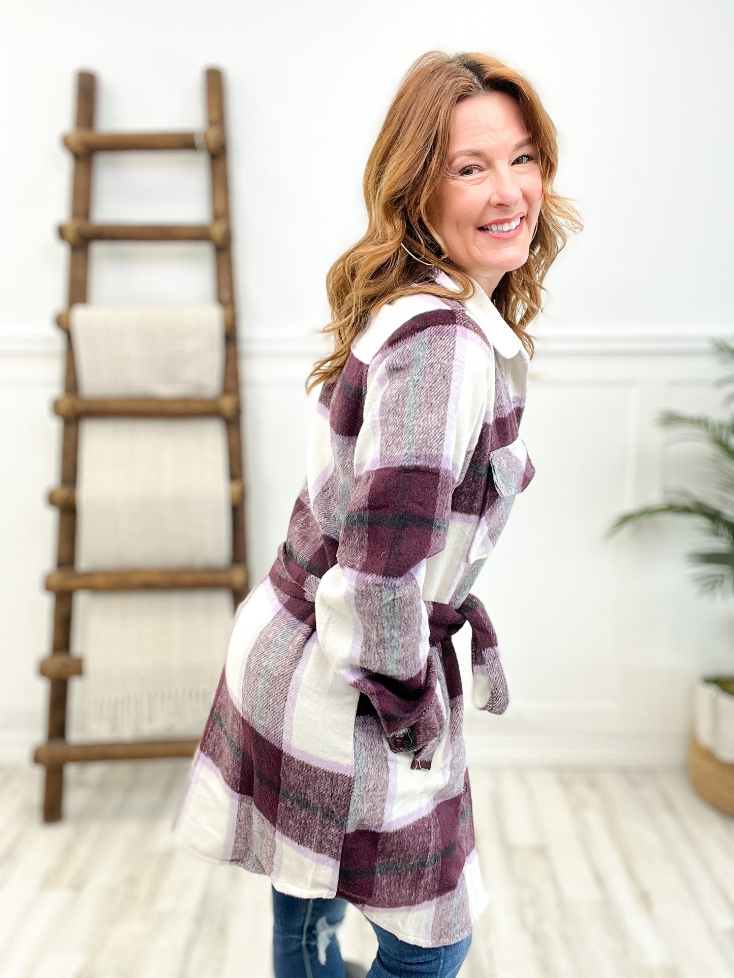 Violet Plaid Shacket