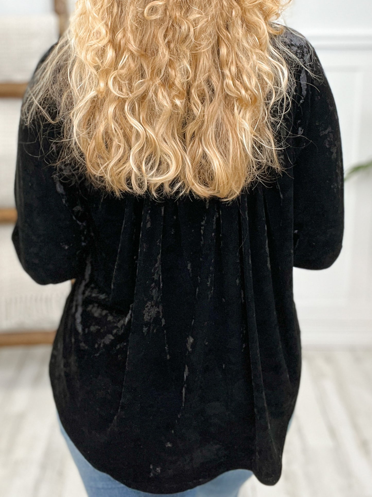 Crushed Velvet Flowy Top