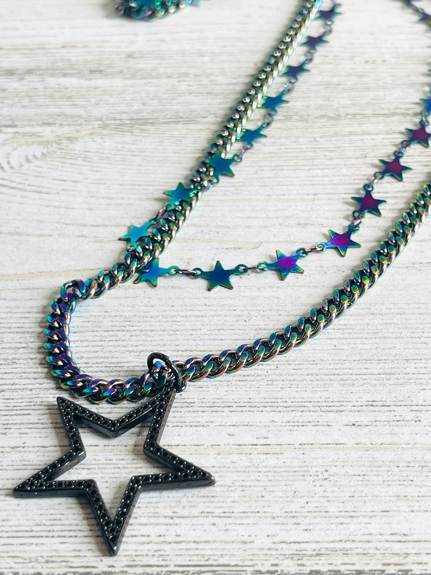 Aurora Chain Double Chain Star Necklace - Emma Evelyn Jewelry Laursain Jewelry Co., Ltd. - Emma Lou's Boutique