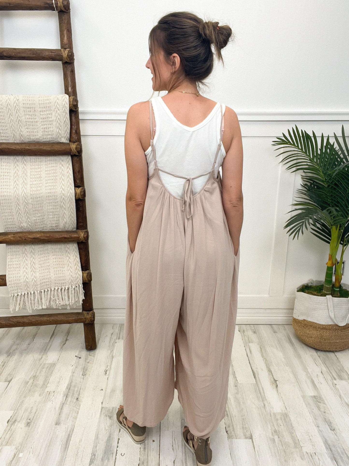 Adjustable Spaghetti Strap Lined Jumpsuit - Camille & Co - Emma Lou's Boutique