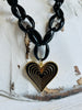 Enamel Chain with Heart 70's Pendant Necklace