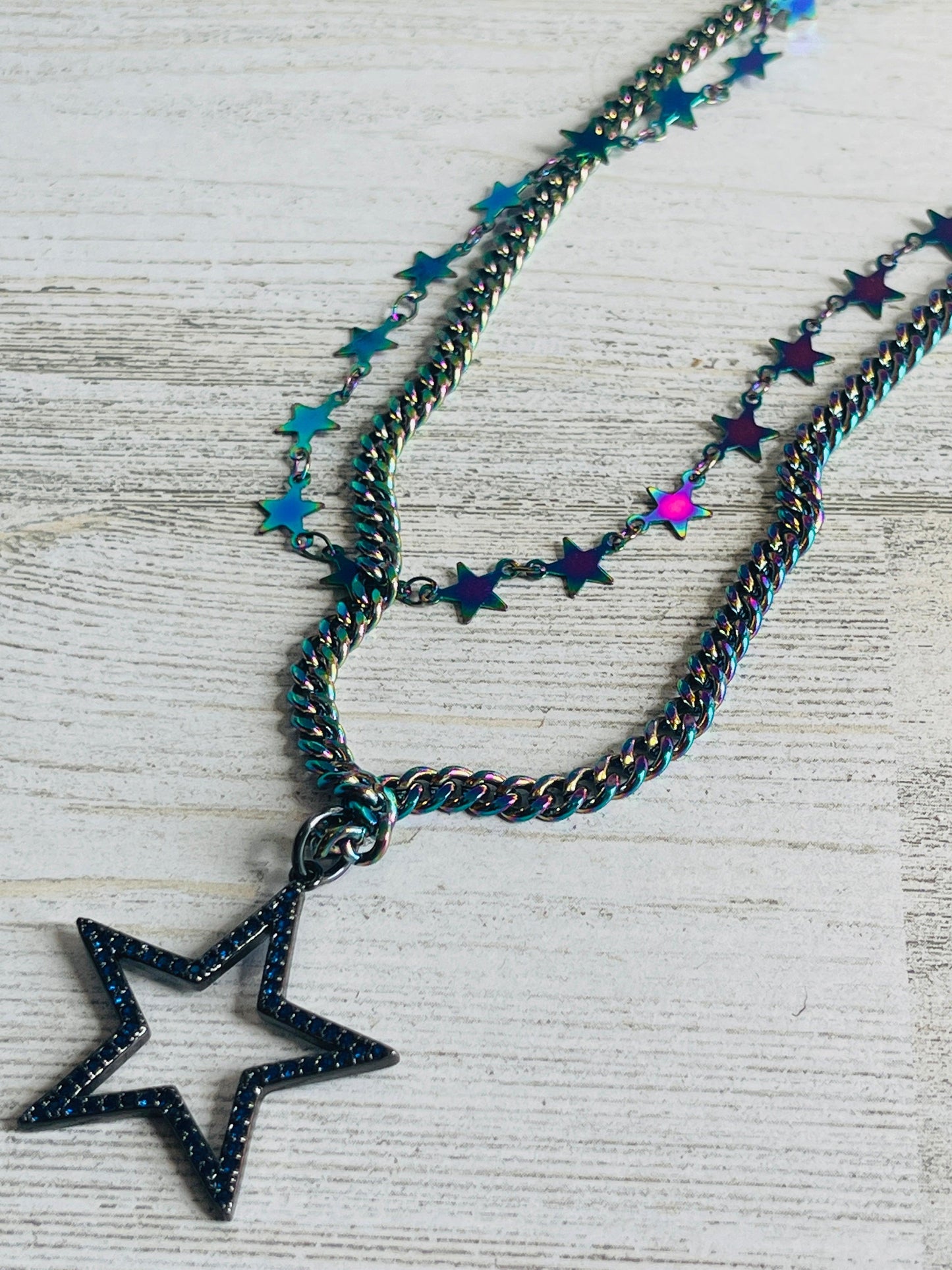 Aurora Chain Double Chain Star Necklace - Emma Evelyn Jewelry Laursain Jewelry Co., Ltd. - Emma Lou's Boutique