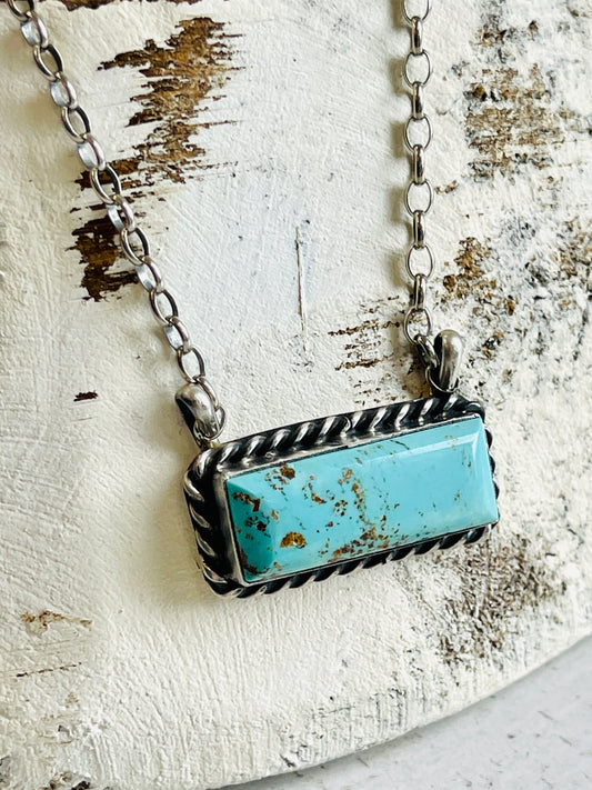 Elouise Kee Kingman Turquoise Bar Necklace